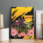 Personalised Australia Melbourne Cup Day Canvas Wall Art Horse Racing Trophy With Roses LT14