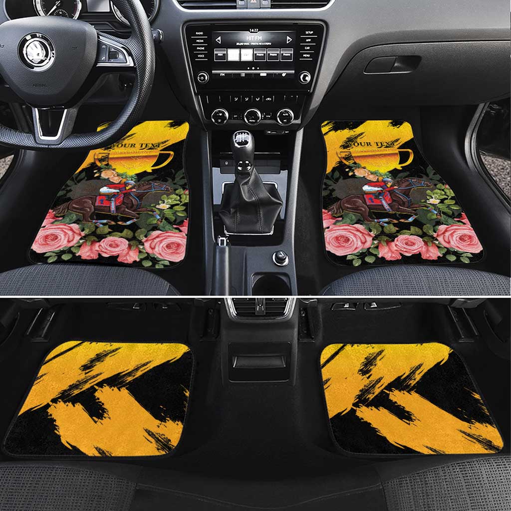 Personalised Australia Melbourne Cup Day Car Mats Horse Racing Trophy With Roses LT14