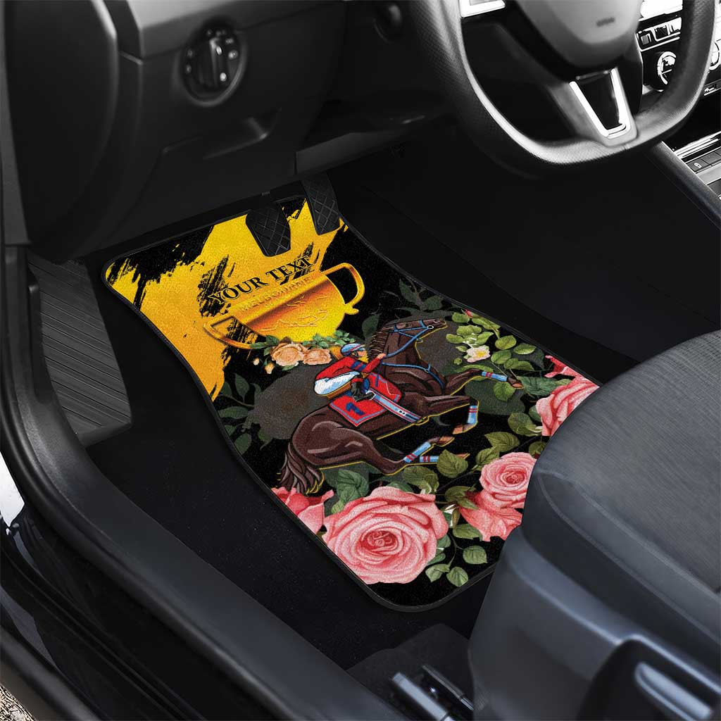 Personalised Australia Melbourne Cup Day Car Mats Horse Racing Trophy With Roses LT14