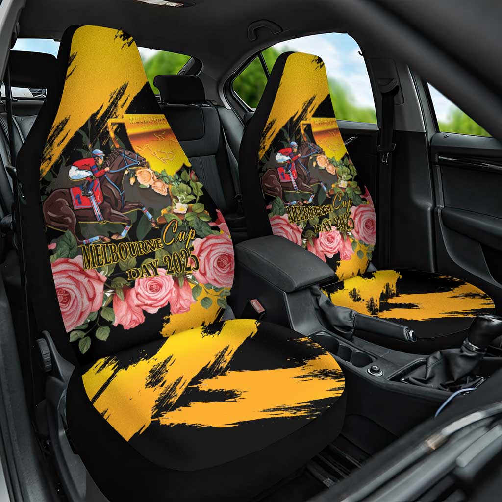 Personalised Australia Melbourne Cup Day Car Seat Cover Horse Racing Trophy With Roses LT14