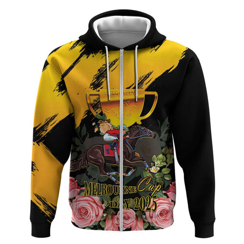 Personalised Australia Melbourne Cup Day Hoodie Horse Racing Trophy With Roses LT14