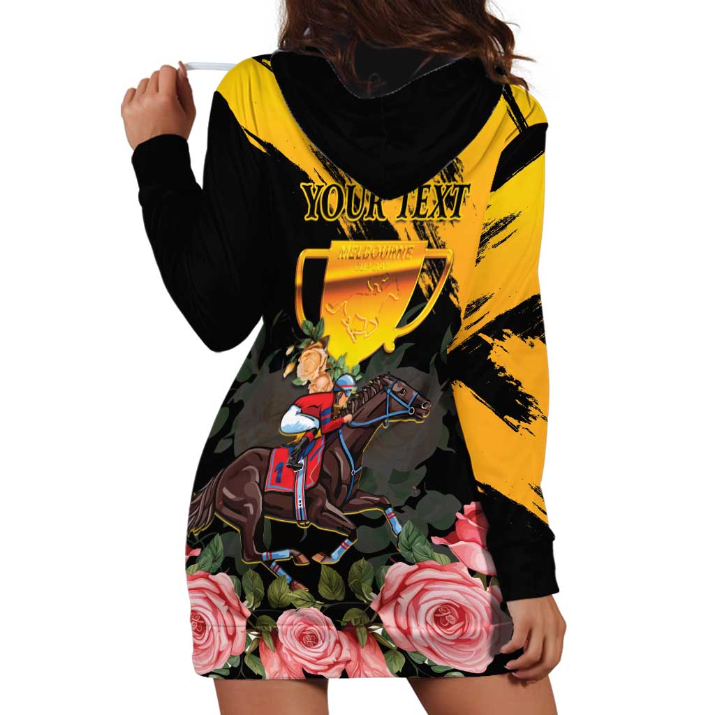 Personalised Australia Melbourne Cup Day Hoodie Dress Horse Racing Trophy With Roses LT14