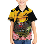 Personalised Australia Melbourne Cup Day Kid Hawaiian Shirt Horse Racing Trophy With Roses LT14
