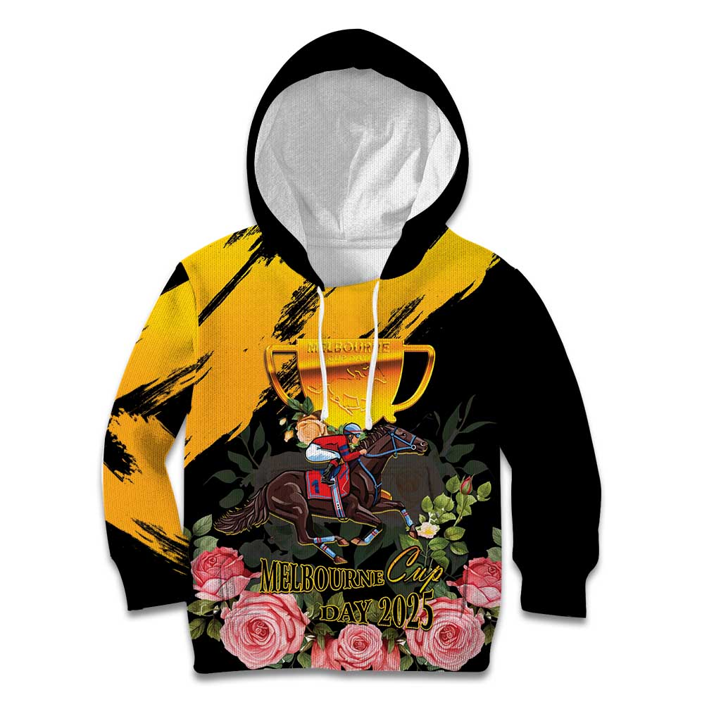 Personalised Australia Melbourne Cup Day Kid Hoodie Horse Racing Trophy With Roses LT14