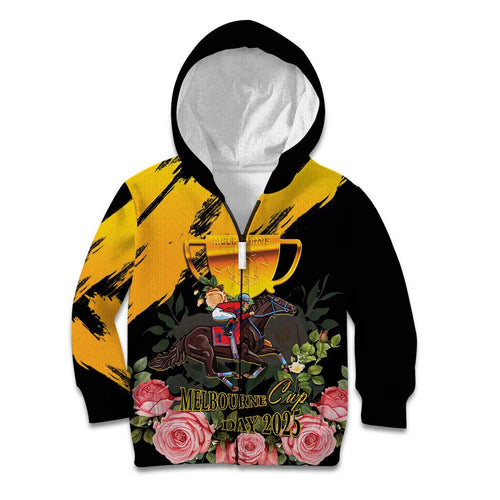 Personalised Australia Melbourne Cup Day Kid Hoodie Horse Racing Trophy With Roses LT14