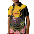 Personalised Australia Melbourne Cup Day Kid Polo Shirt Horse Racing Trophy With Roses LT14