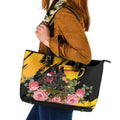Personalised Australia Melbourne Cup Day Leather Tote Bag Horse Racing Trophy With Roses LT14