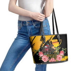 Personalised Australia Melbourne Cup Day Leather Tote Bag Horse Racing Trophy With Roses LT14