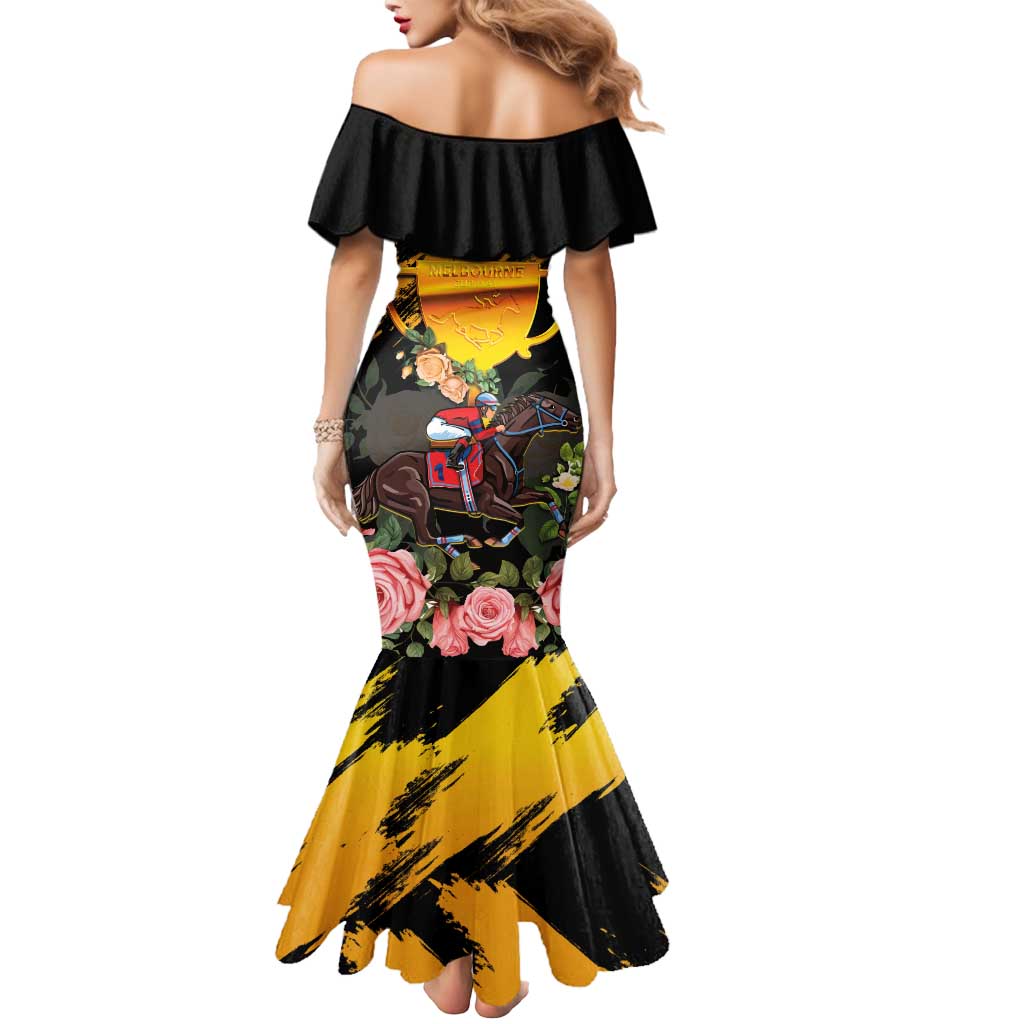 Personalised Australia Melbourne Cup Day Mermaid Dress Horse Racing Trophy With Roses LT14
