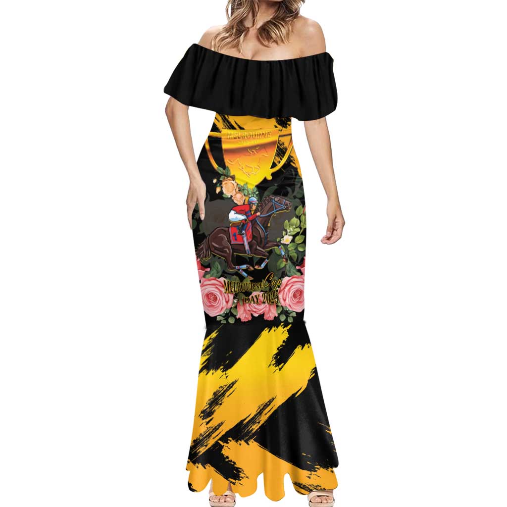 Personalised Australia Melbourne Cup Day Mermaid Dress Horse Racing Trophy With Roses LT14