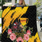 Personalised Australia Melbourne Cup Day Quilt Horse Racing Trophy With Roses LT14