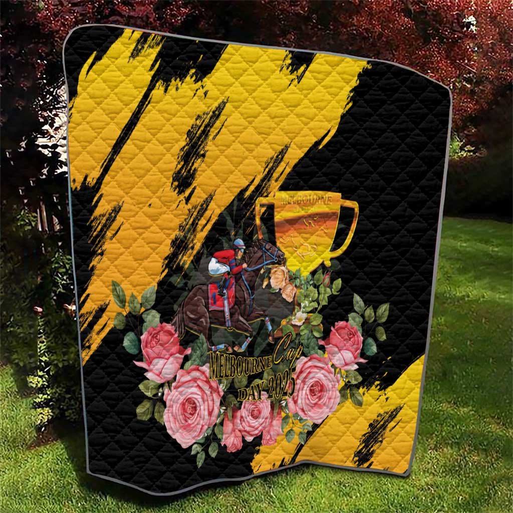 Personalised Australia Melbourne Cup Day Quilt Horse Racing Trophy With Roses LT14