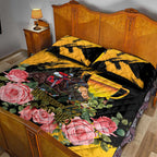 Personalised Australia Melbourne Cup Day Quilt Bed Set Horse Racing Trophy With Roses LT14