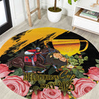 Personalised Australia Melbourne Cup Day Round Carpet Horse Racing Trophy With Roses LT14