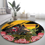 Personalised Australia Melbourne Cup Day Round Carpet Horse Racing Trophy With Roses LT14