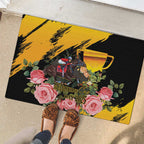 Personalised Australia Melbourne Cup Day Rubber Doormat Horse Racing Trophy With Roses LT14
