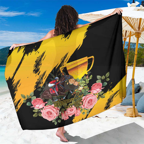 Personalised Australia Melbourne Cup Day Sarong Horse Racing Trophy With Roses LT14