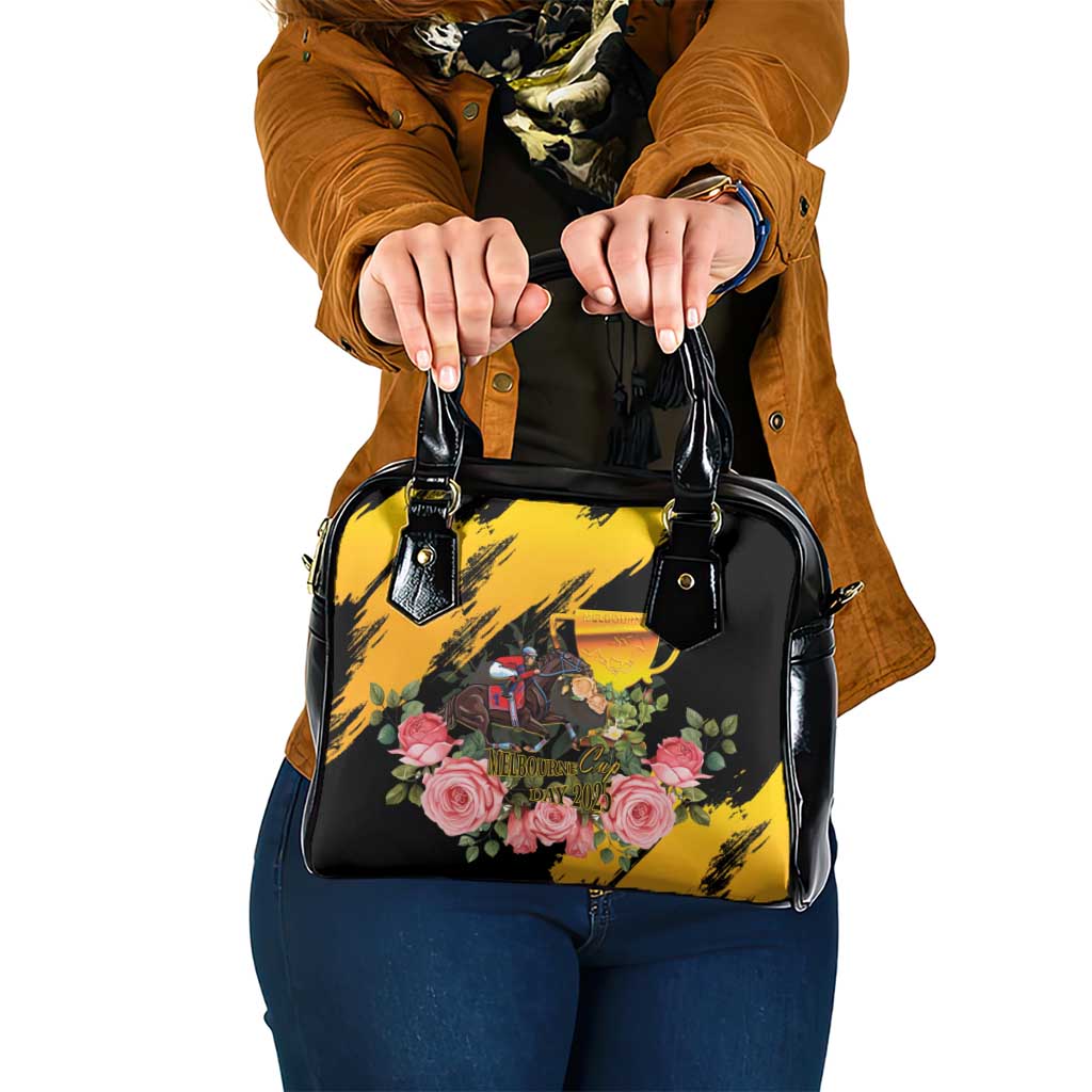 Personalised Australia Melbourne Cup Day Shoulder Handbag Horse Racing Trophy With Roses LT14