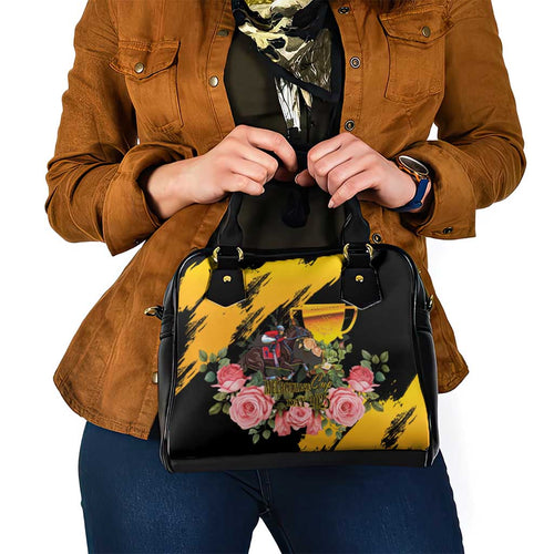 Personalised Australia Melbourne Cup Day Shoulder Handbag Horse Racing Trophy With Roses LT14