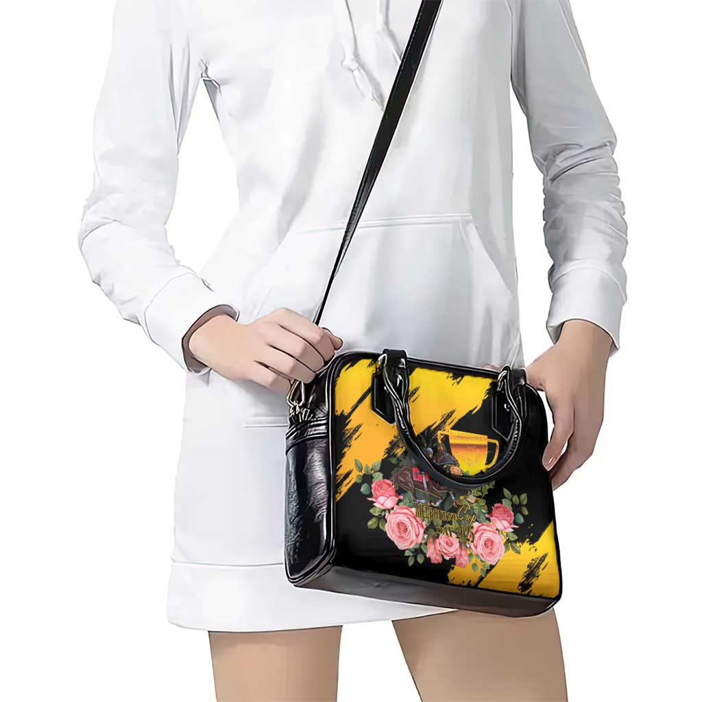 Personalised Australia Melbourne Cup Day Shoulder Handbag Horse Racing Trophy With Roses LT14