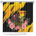 Personalised Australia Melbourne Cup Day Shower Curtain Horse Racing Trophy With Roses LT14