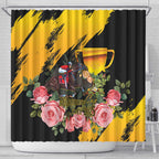 Personalised Australia Melbourne Cup Day Shower Curtain Horse Racing Trophy With Roses LT14