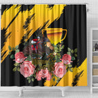 Personalised Australia Melbourne Cup Day Shower Curtain Horse Racing Trophy With Roses LT14