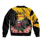 Personalised Australia Melbourne Cup Day Sleeve Zip Bomber Jacket Horse Racing Trophy With Roses LT14