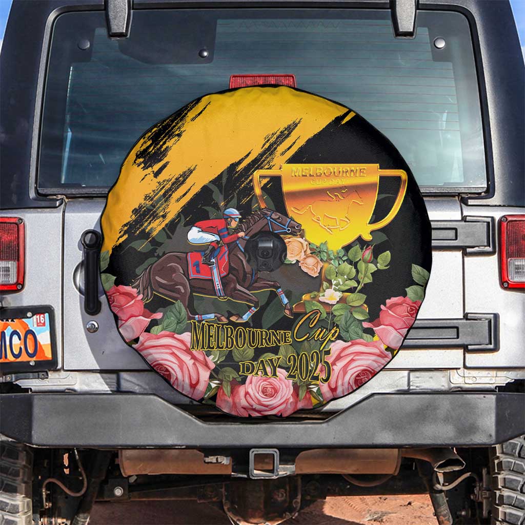 Personalised Australia Melbourne Cup Day Spare Tire Cover Horse Racing Trophy With Roses LT14
