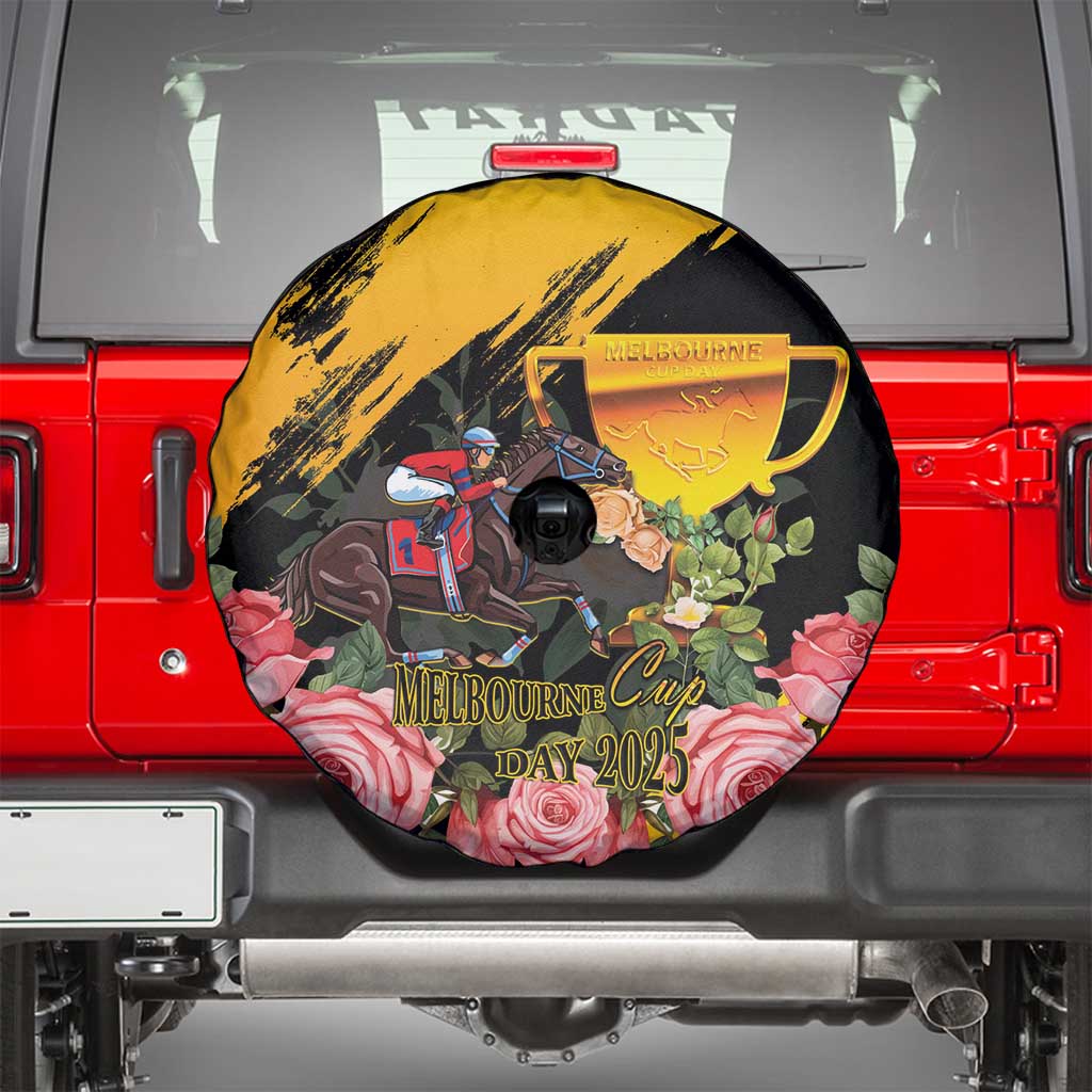 Personalised Australia Melbourne Cup Day Spare Tire Cover Horse Racing Trophy With Roses LT14