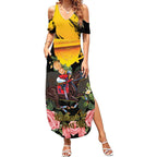 Personalised Australia Melbourne Cup Day Summer Maxi Dress Horse Racing Trophy With Roses LT14
