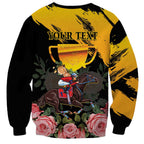 Personalised Australia Melbourne Cup Day Sweatshirt Horse Racing Trophy With Roses LT14