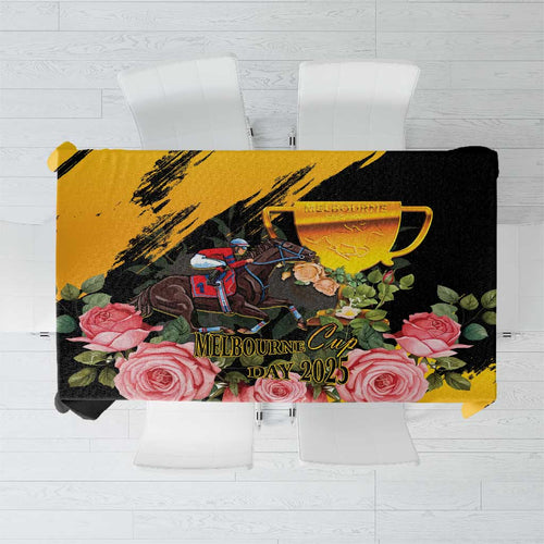 Personalised Australia Melbourne Cup Day Tablecloth Horse Racing Trophy With Roses LT14