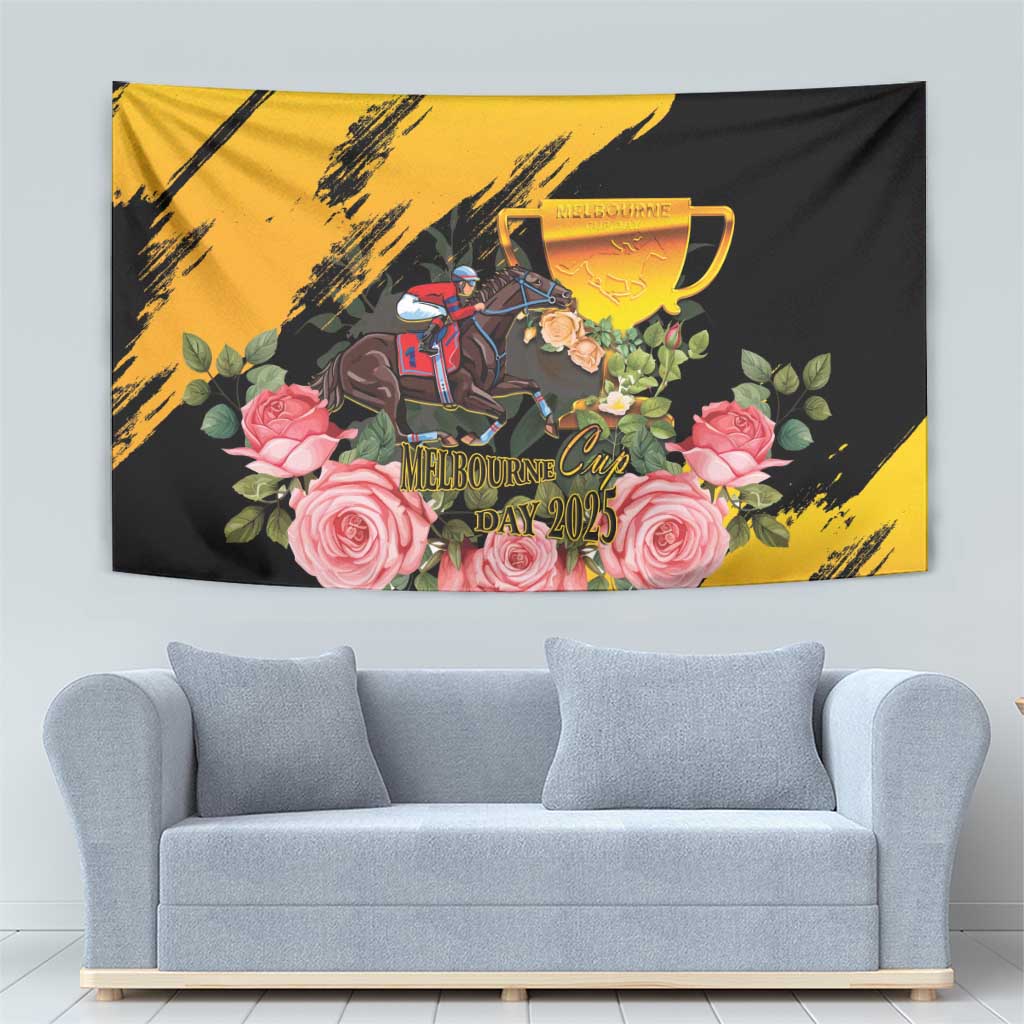 Personalised Australia Melbourne Cup Day Tapestry Horse Racing Trophy With Roses LT14