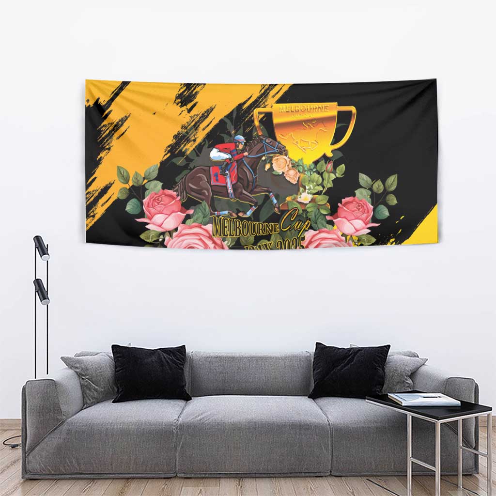 Personalised Australia Melbourne Cup Day Tapestry Horse Racing Trophy With Roses LT14