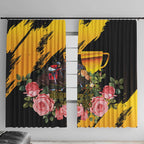 Australia Melbourne Cup Day Window Curtain Horse Racing Trophy With Roses LT14