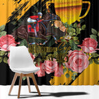 Australia Melbourne Cup Day Window Curtain Horse Racing Trophy With Roses LT14
