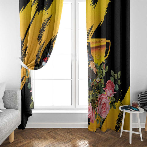Australia Melbourne Cup Day Window Curtain Horse Racing Trophy With Roses LT14