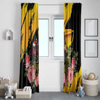 Australia Melbourne Cup Day Window Curtain Horse Racing Trophy With Roses LT14