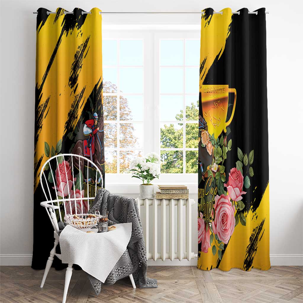 Australia Melbourne Cup Day Window Curtain Horse Racing Trophy With Roses LT14