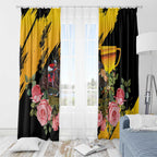 Australia Melbourne Cup Day Window Curtain Horse Racing Trophy With Roses LT14