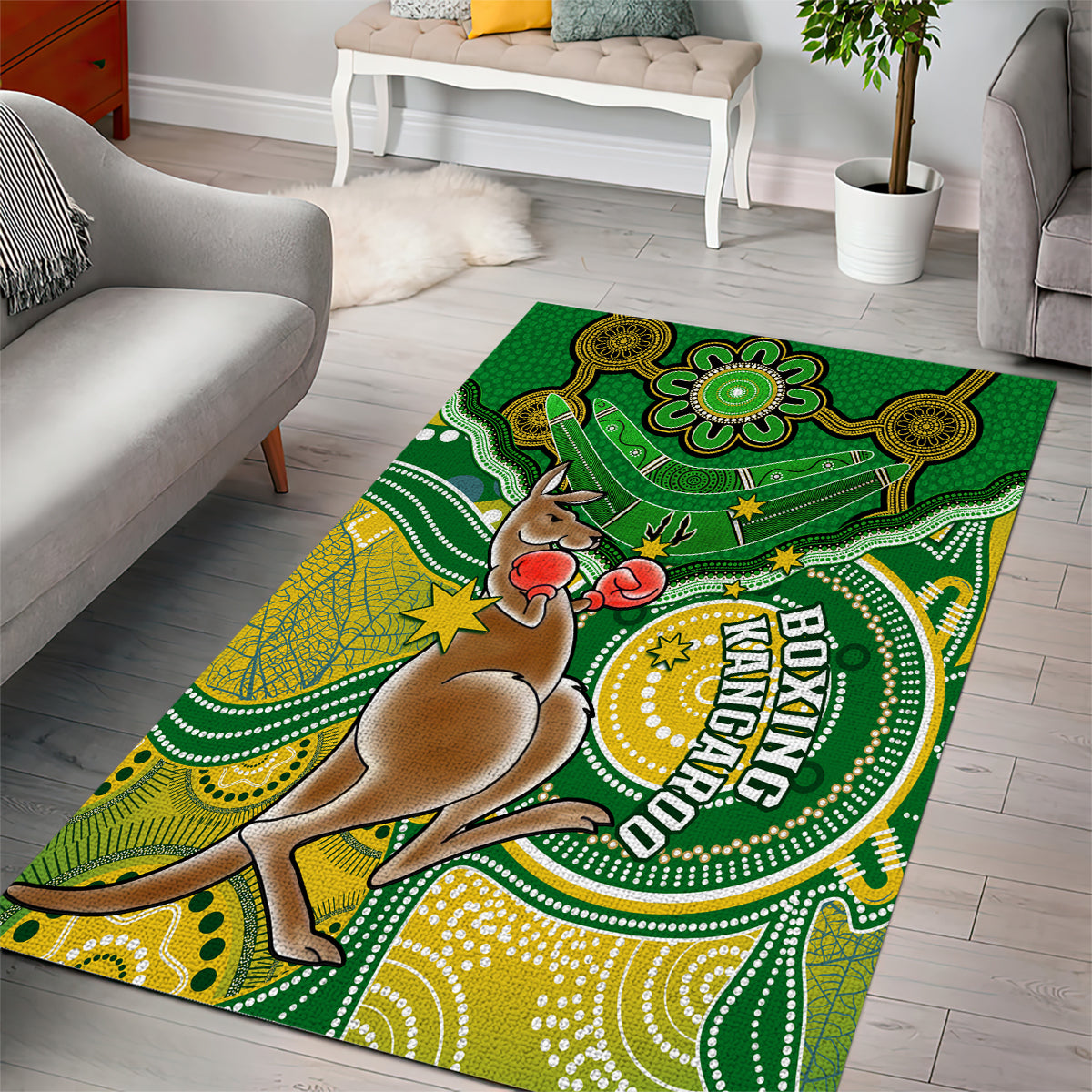 personalised-australia-boxing-kangaroo-area-rug-aussie-indigenous-art-mix-national-color