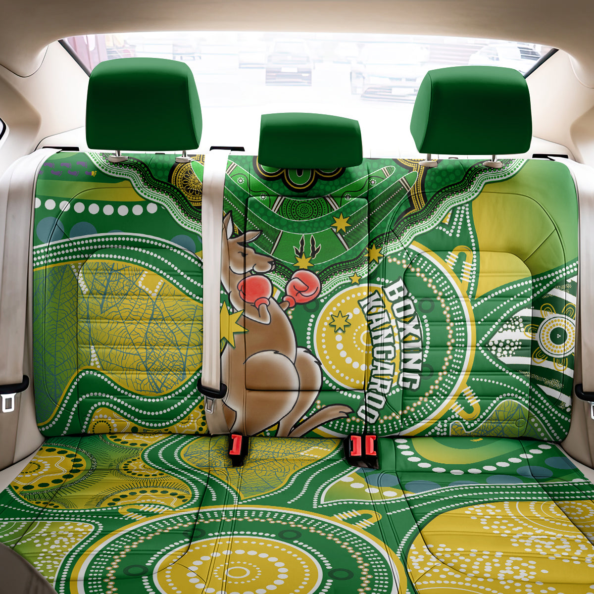personalised-australia-boxing-kangaroo-back-car-seat-cover-aussie-indigenous-art-mix-national-color