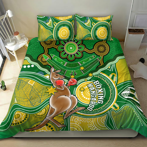 personalised-australia-boxing-kangaroo-bedding-set-aussie-indigenous-art-mix-national-color
