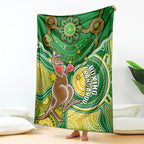 personalised-australia-boxing-kangaroo-blanket-aussie-indigenous-art-mix-national-color
