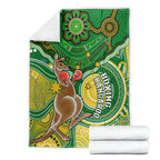 personalised-australia-boxing-kangaroo-blanket-aussie-indigenous-art-mix-national-color