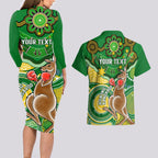 personalised-australia-boxing-kangaroo-couples-matching-long-sleeve-bodycon-dress-and-hawaiian-shirt-aussie-indigenous-art-mix-national-color