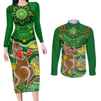 personalised-australia-boxing-kangaroo-couples-matching-long-sleeve-bodycon-dress-and-long-sleeve-button-shirt-aussie-indigenous-art-mix-national-color