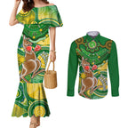 personalised-australia-boxing-kangaroo-couples-matching-mermaid-dress-and-long-sleeve-button-shirt-aussie-indigenous-art-mix-national-color