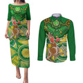 personalised-australia-boxing-kangaroo-couples-matching-puletasi-dress-and-long-sleeve-button-shirt-aussie-indigenous-art-mix-national-color